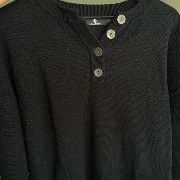 Lillusory Womens Black Waffle Knit Sweater Button Crewneck Longsleeve Size Small - Picture 4 of 7